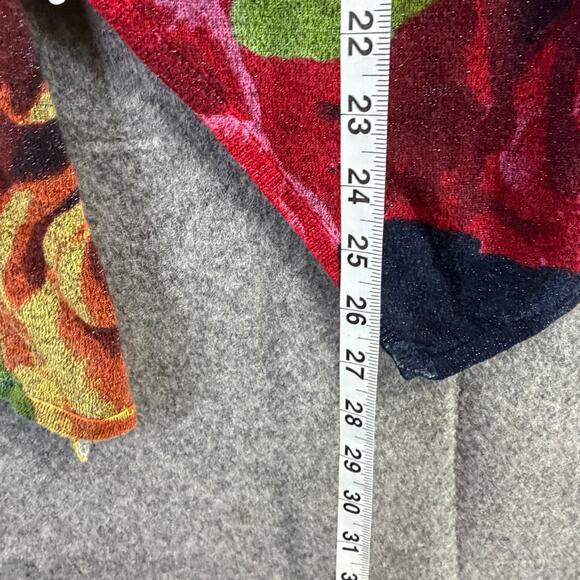 Desigual Beni Cardigan Sweater Women M Multicolor Floral Asymmetrical Boho Artsy - Picture 12 of 15